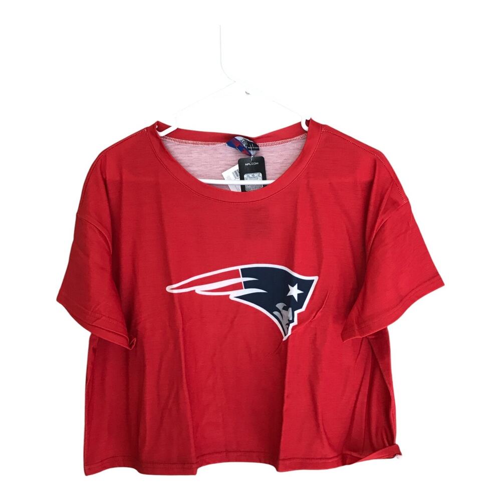 $39.99 FOCO NFL Team Apparel New England Patriots T-Shirt Red Womens Large NWT